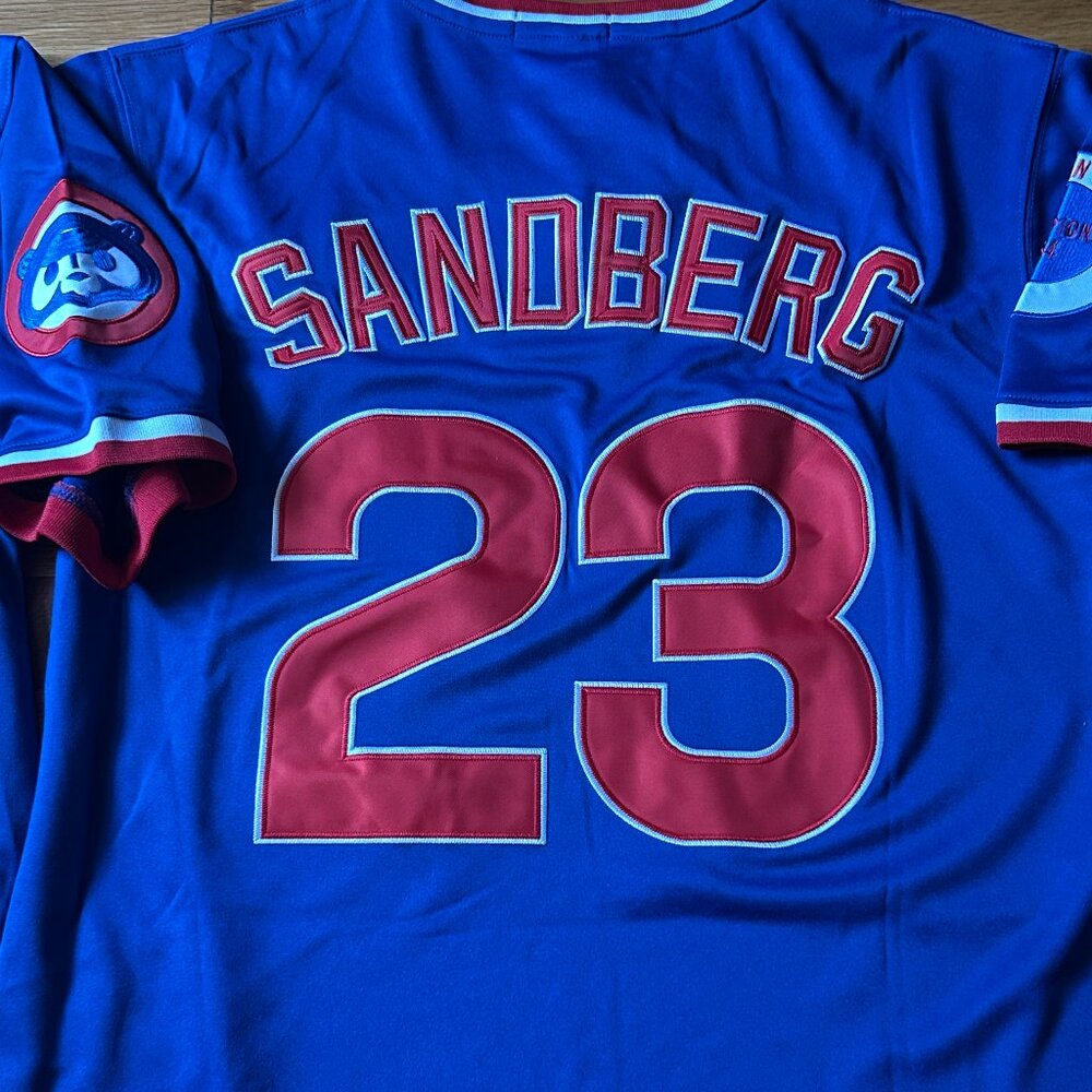 1980s CHICAGO CUBS RYNE SANDBERG Men's JERSEY M,L,XL,2X by Mitchell & Ness - Picture 3 of 9